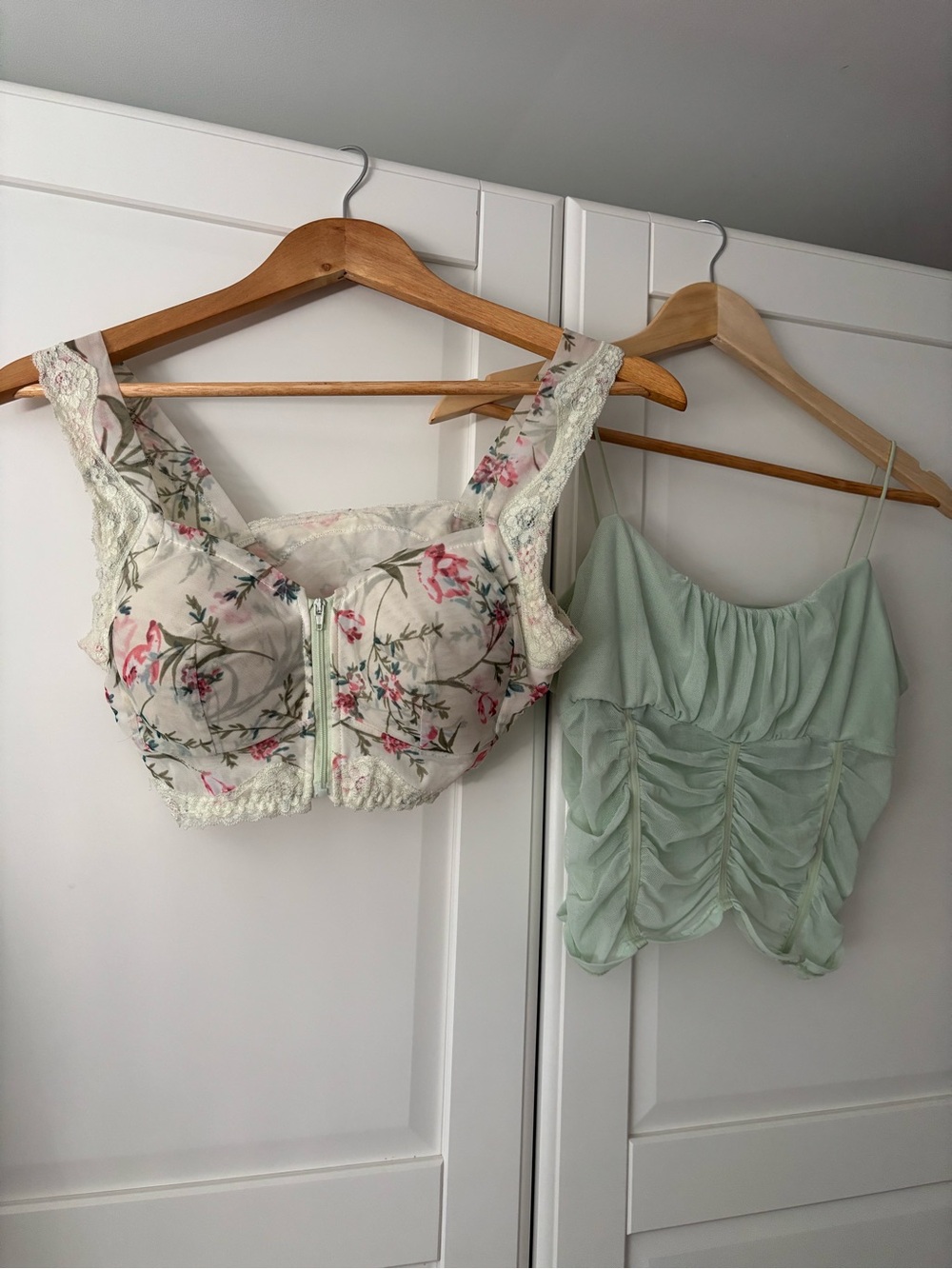 Two Mint crop tops